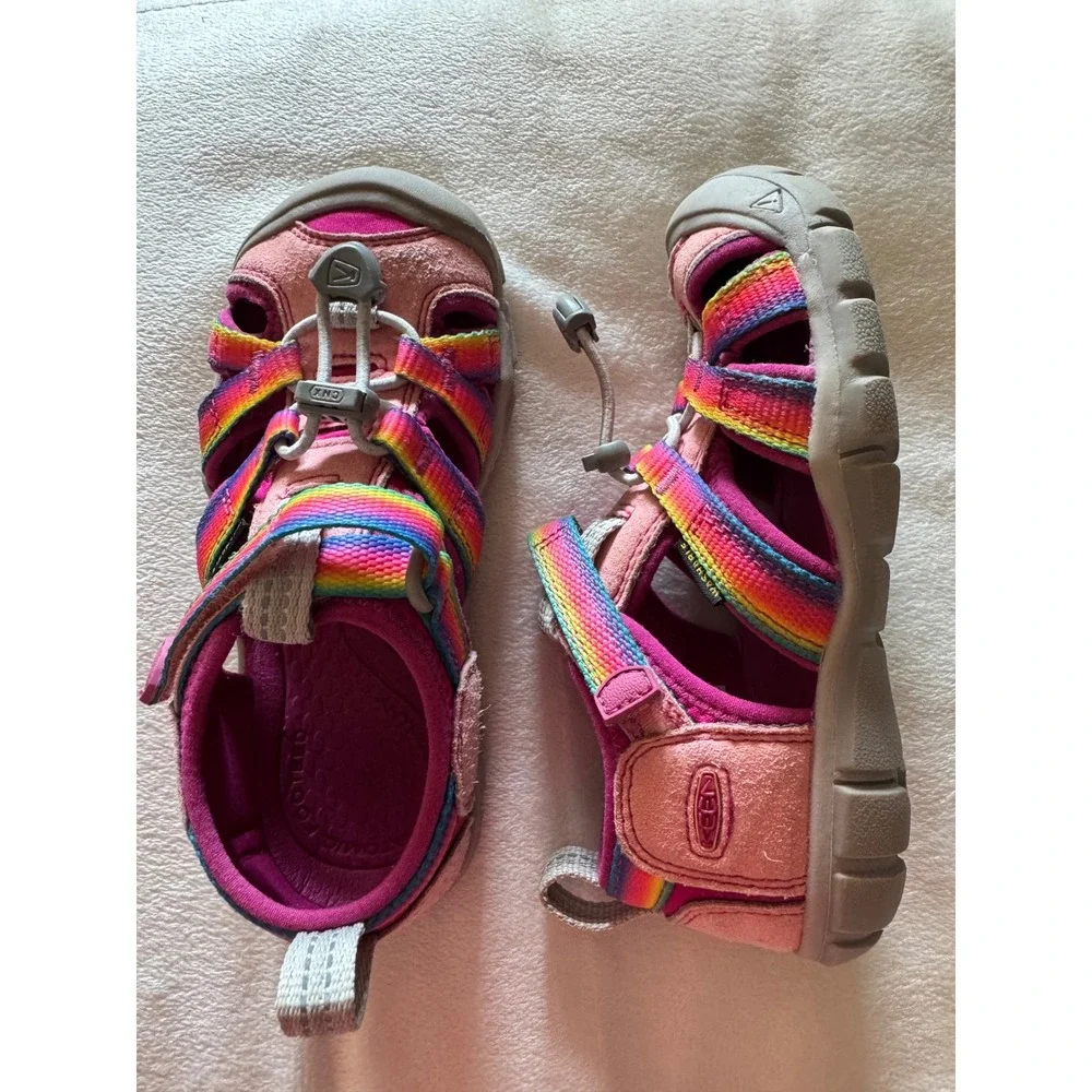 Keen Seacamp II CNX Kids Pink Rainbow Sport Sandals Water Shoes Size 11